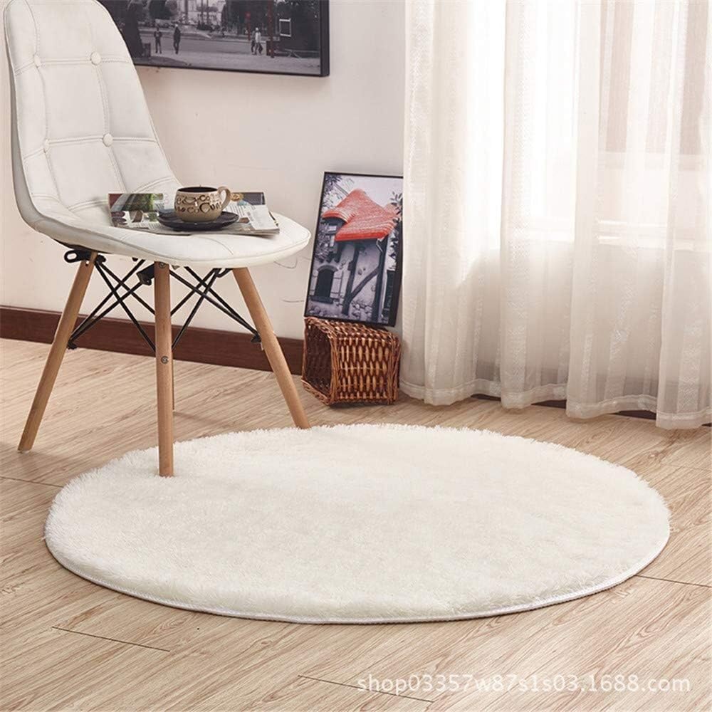 Tapis rond velours poils longs moelleux ultra doux salon 100cm