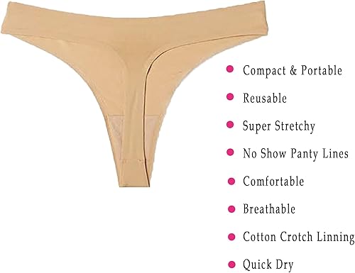 Miniatura 3 de Bragas On The Go Kit  Ropa interior sin costuras para mujer, mallas, toallitas y bolsa de lavandería, sin costuras, XL