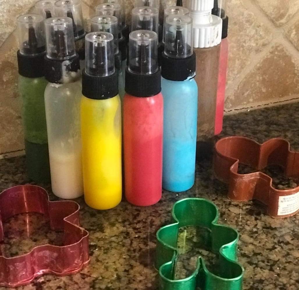 Yesland 30 Pack Writer Bottle - 15 Each (1 & 2 Oz) - Soft & Easy Squeeze Applicator Bottles for Cookie Cutters, Cake Decorating, Food Coloring & Royal Icing Supplies