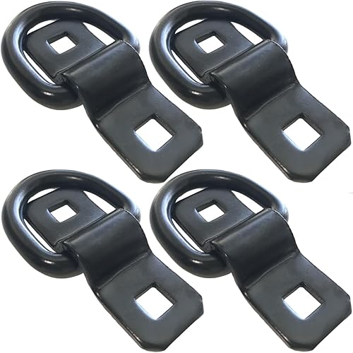 Miniatura 8 de Anclajes de amarre para anillos en D de 38 pulgadas, color negro, paquete de 4