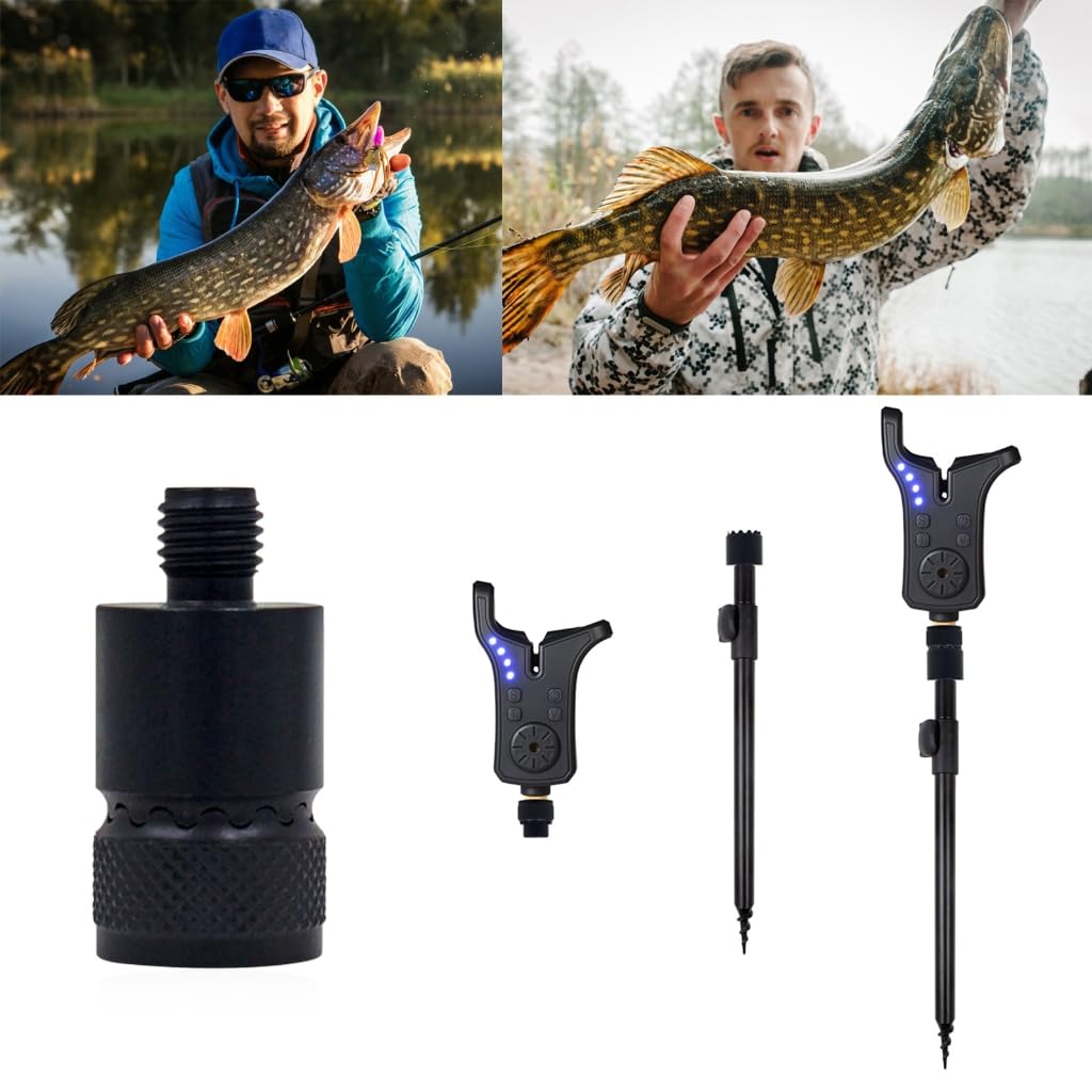NLAIOUSL 3/8In Fishing Alarm Connector Fishing Bites Alarm Adapter Fishing Rod Holder Connector Removable