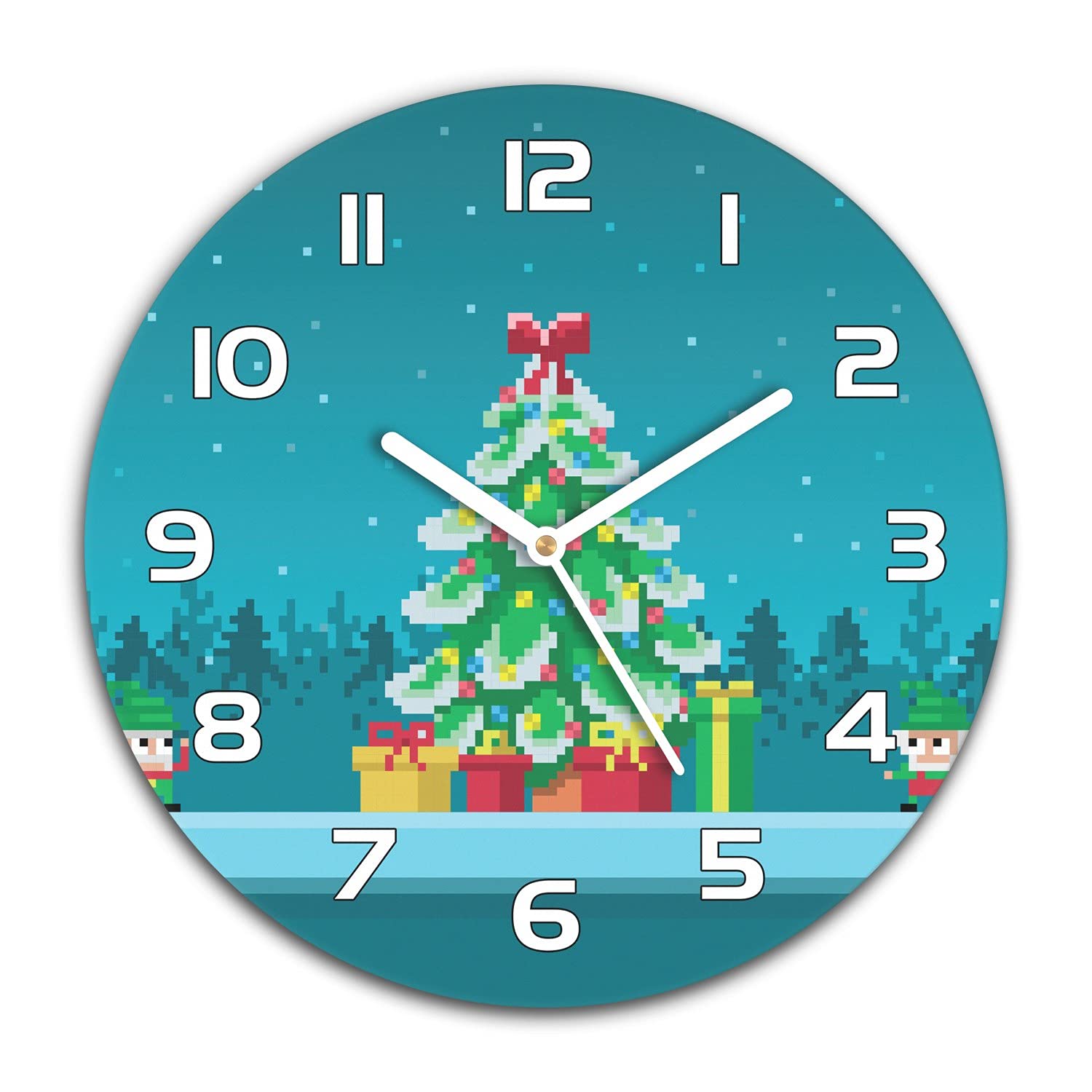 Horloge en Verre Sécurité Noël Coloray Impression Haute Définition