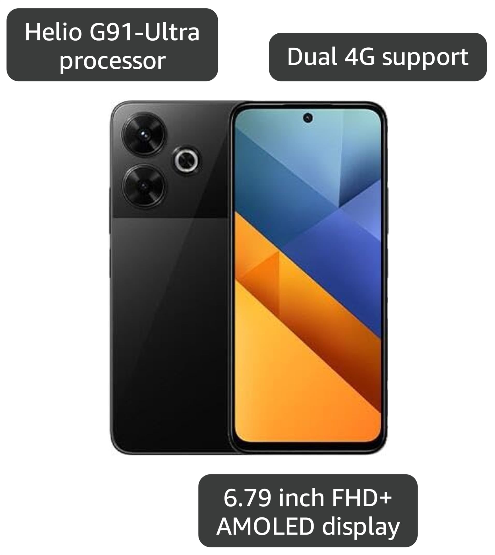 Amazon.com: Poco M6 4G LTE GSM (128GB + 6GB) 108MP Triple Camera