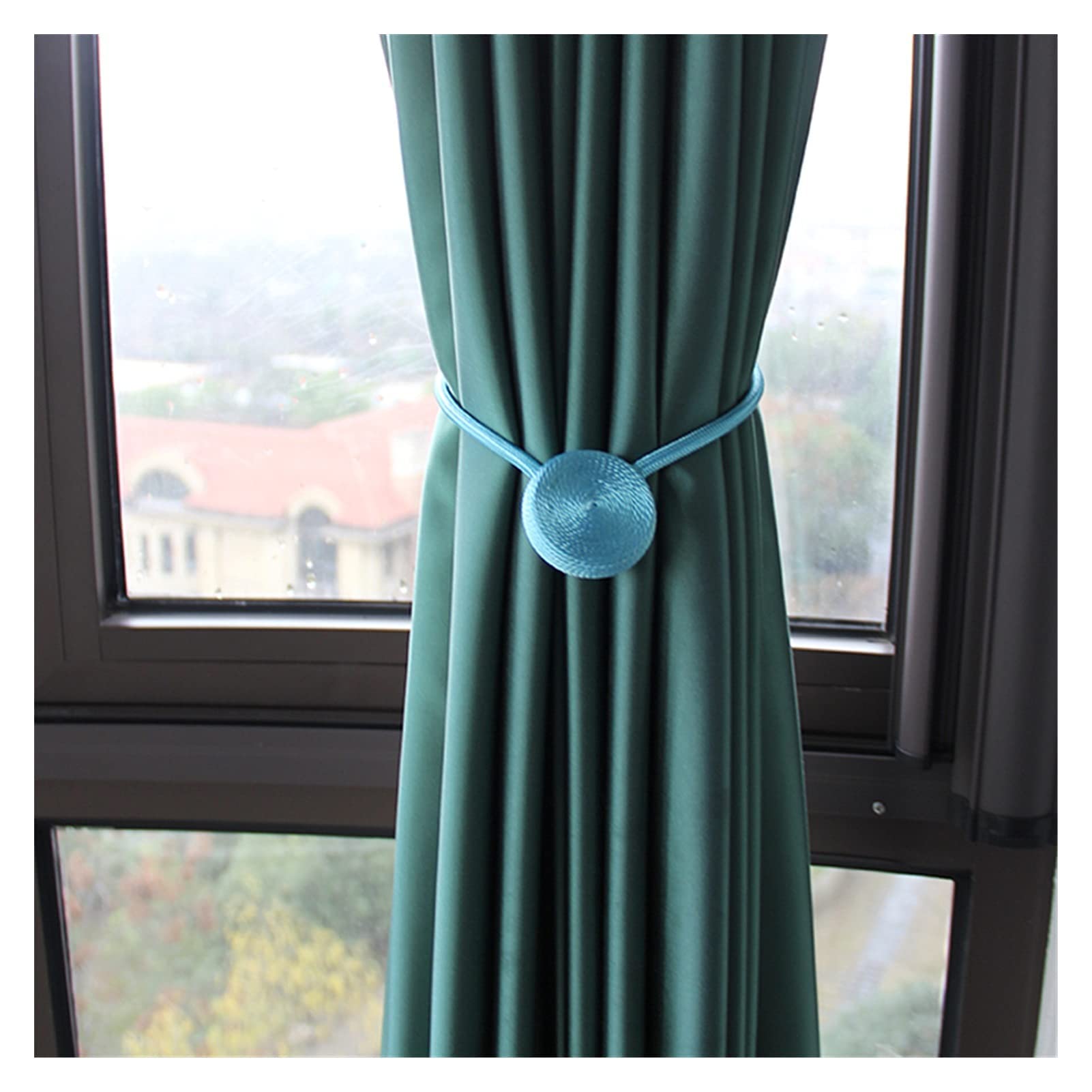Sangles de Rideau 2 pièces Pince à Rideau magnétique Perle Boule Rideaux Support Embrasse décor à la Maison Suspendu Boule Boucle Cravate arrière Accessoires de Chambre