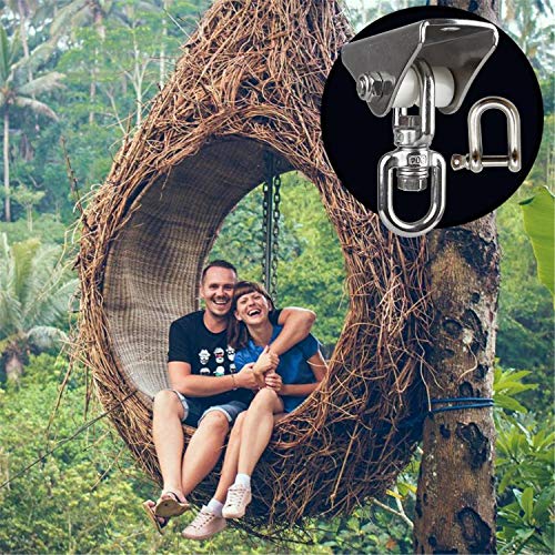 Punching Bag Bracket Antirust Stainless Steel Heavy Duty Swing Hanger 1000 Lb Wooden Concrete Mounting Silent 360° Ceiling Porch Kit Playground Gym Rope Boxing Hammock Chair Yoga D Rings