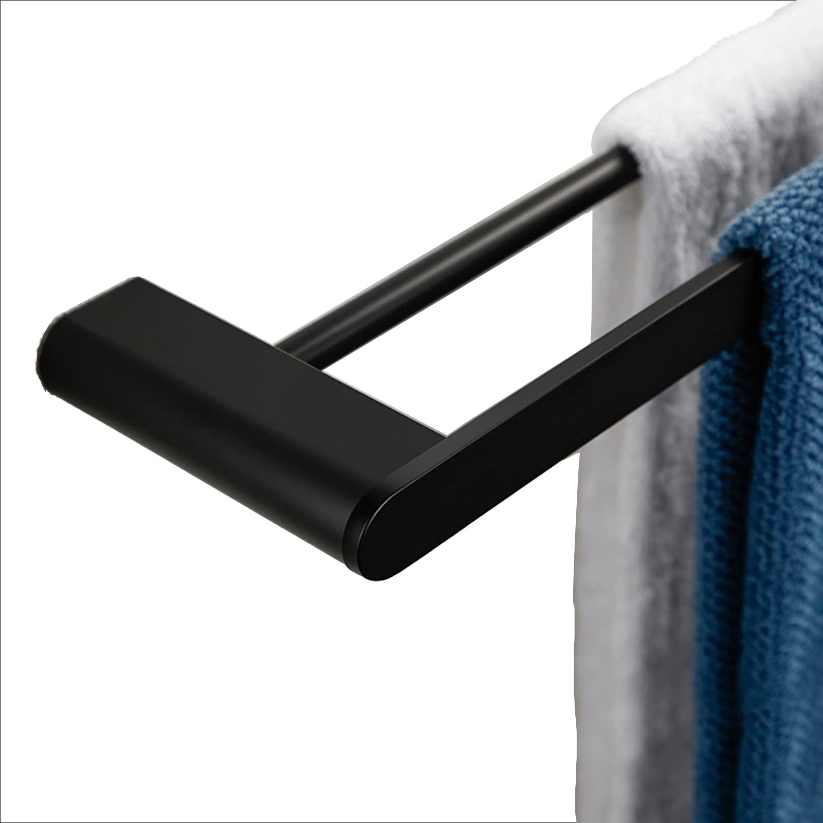 LMYSXAOZ SUS 304 Stainless Steel Double Towel Bar Rail, Wall Mounted Rack Holder for Bathroom Hardware and Kitchen, Black -50cm/60cm (Size : 50cm)