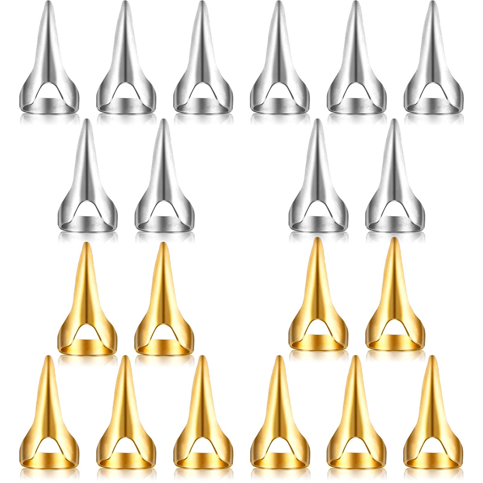 DonLeeving 20 Pieces Hair Parting Tool and Selecting Sectioning Ring for Braiding, Metal Sectioning, Curling Quick Installation of Human Extensions (Silver & Gold)