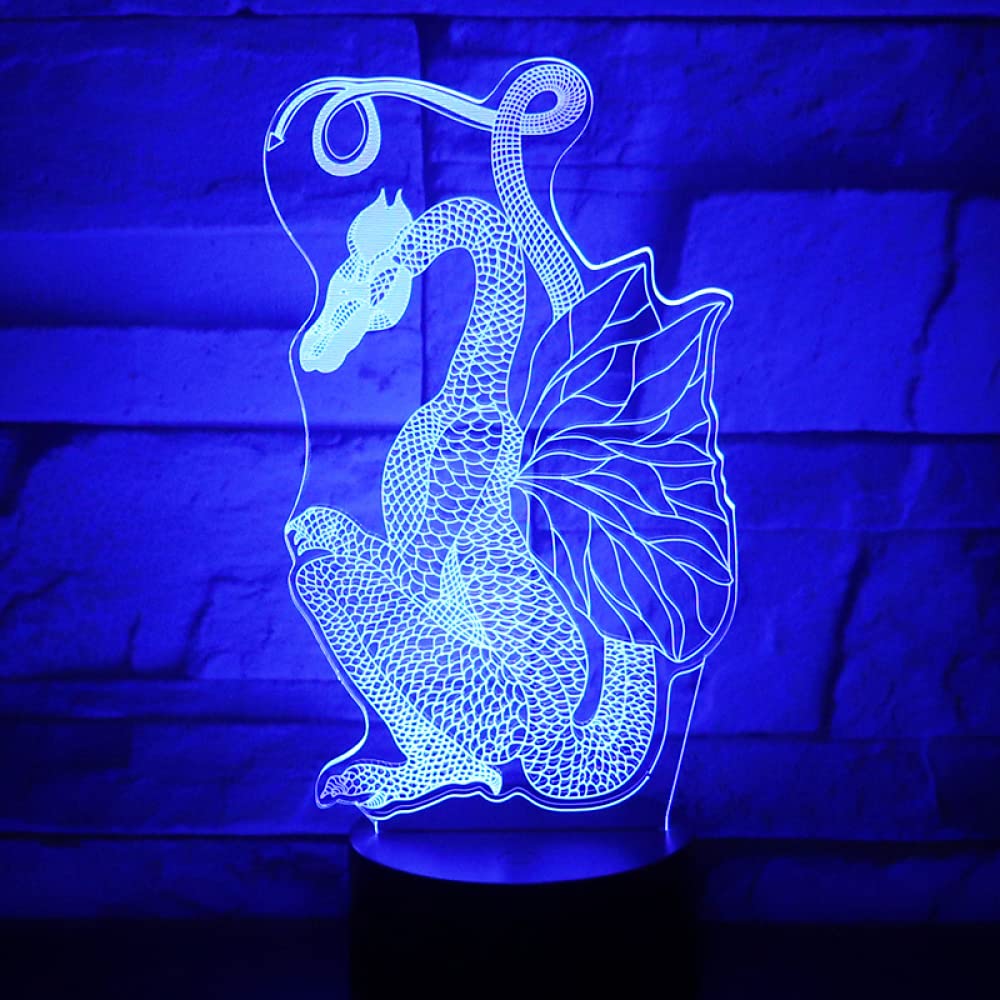 ELD 3D LED veilleuses Dragon Dinosaure découpé en Papier avec 7 Couleurs lumière pour la décoration de la Maison Lampe Visualisation Incroyable Cadeau du Jour des Enfants optiques