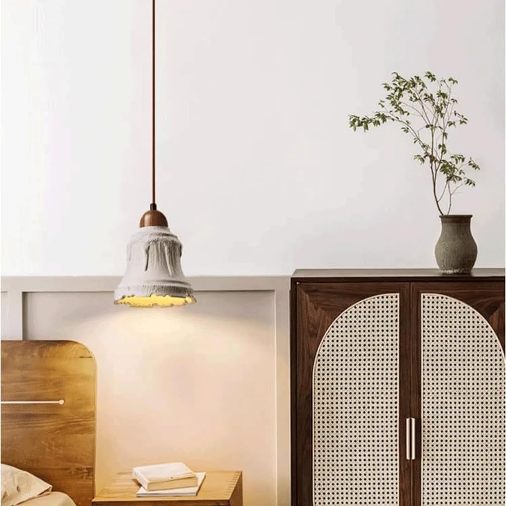 Dario in Cemento in Stile Wabi-Sabi, con Sorgente Luminosa E27, per Camera da Letto, Comodino, Sala da Pranzo, Bar, Soggiorno, Sala da tè, Studio, corridoio, da a Sospensione a Testa sin