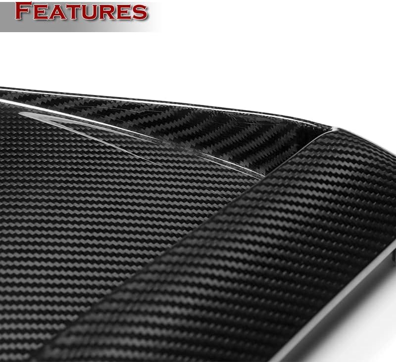 HYPERSPEED Real Carbon Fiber Air Flow Intake Hood Scoop Vent ABS V-Style Fit for 2008 2009 2010 2011 2012 2013 2014 2015 Mitsubishi Evolution 10 EVO 10, Car Mods Accessories Replacement Parts Assembly