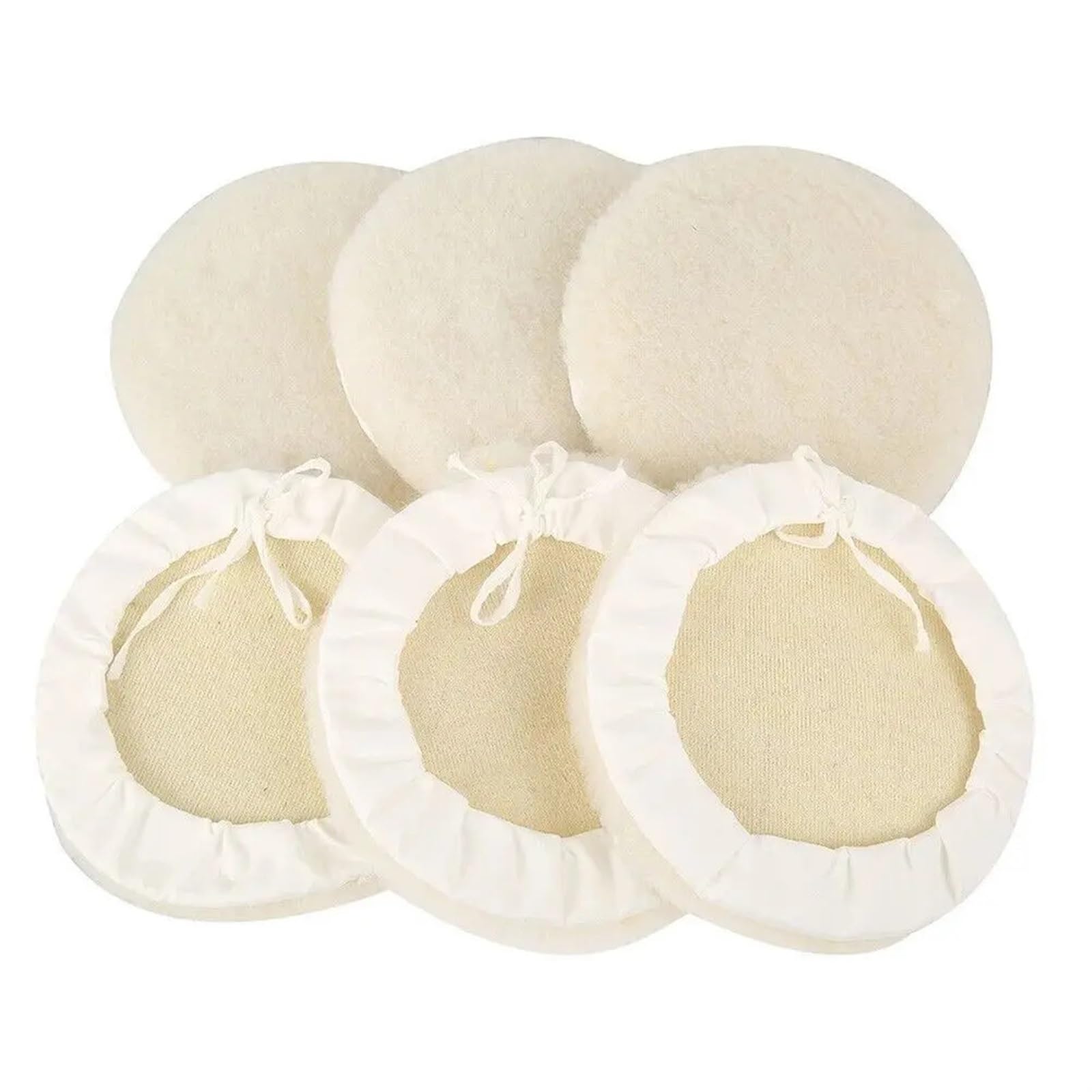 Pad Polissage Lot de 6 tampons de Polissage en Laine d'agneau for Capot de Voiture, 150 mm