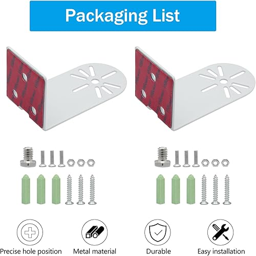 Miniatura 6 de Haoyou Soporte de pared de metal para Wyze Cam Pan V3V2 Wyze Cam V4V3 adhesivo sin taladrar instalación en interiores y exteriores (paquete de 2
