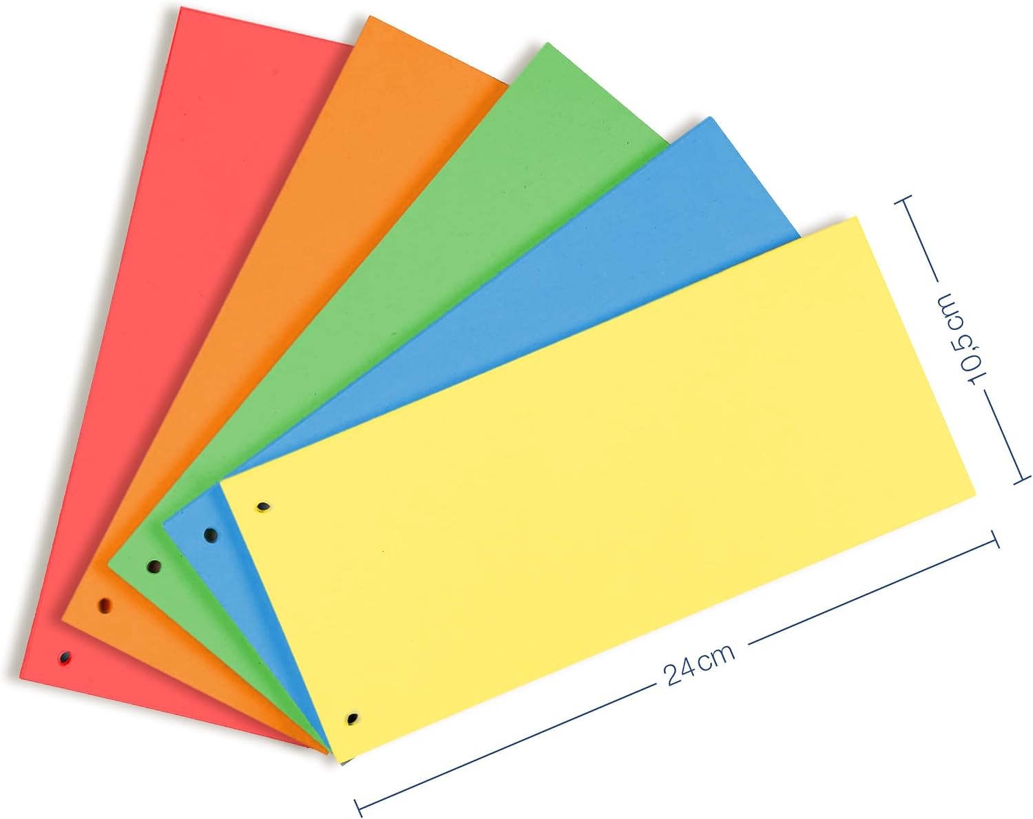 Oxford 200 x 5 Intense Colour Punched Divider Strips for Sorting and Separating A4 Documents
