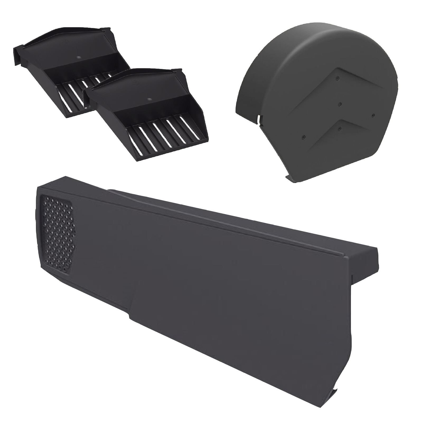 36 x Universal Grey Dry Verge Units, Round Ridge Cap & 2 x Starter Closure Kits