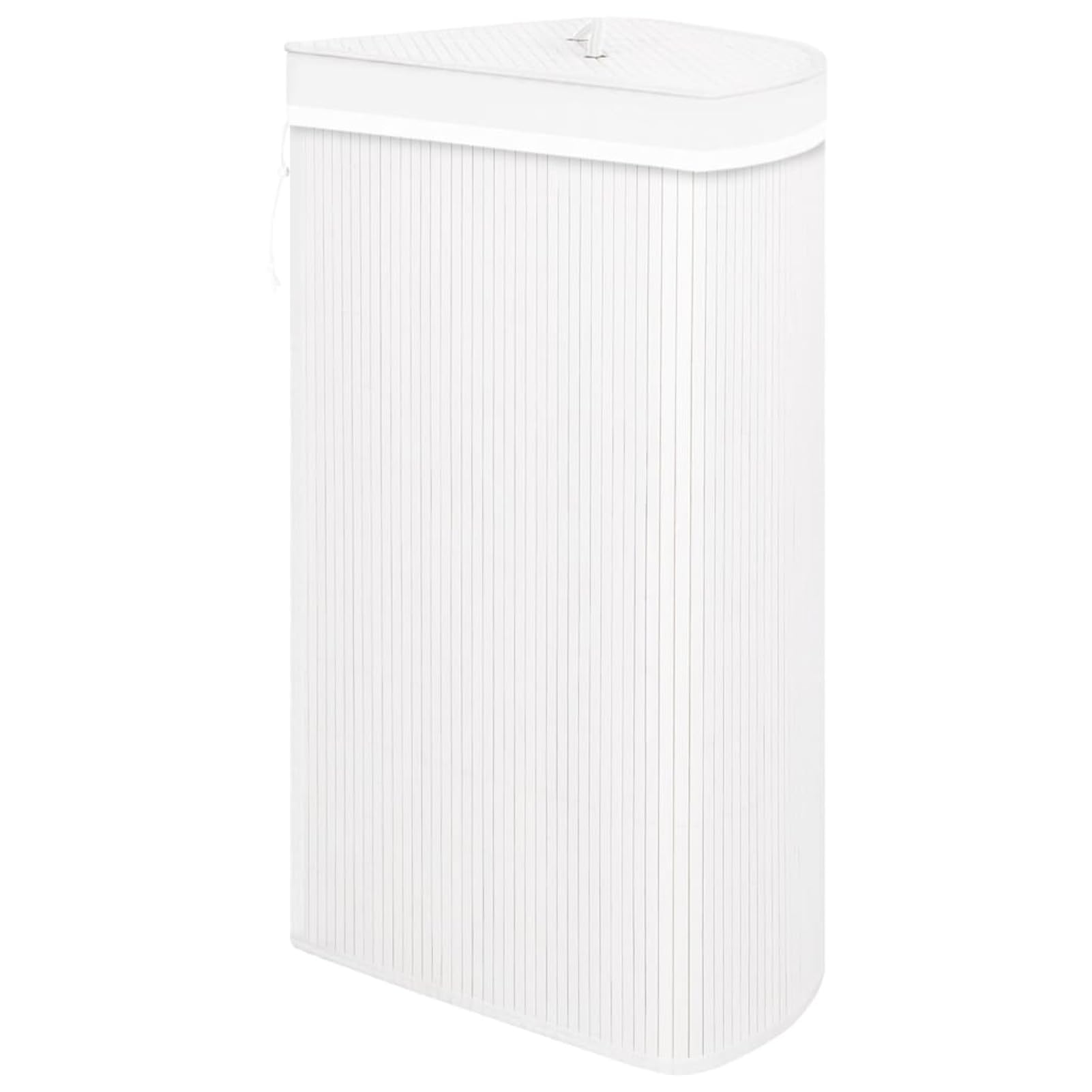 Panier à linge d'angle de 60 L en bambou écologique gris