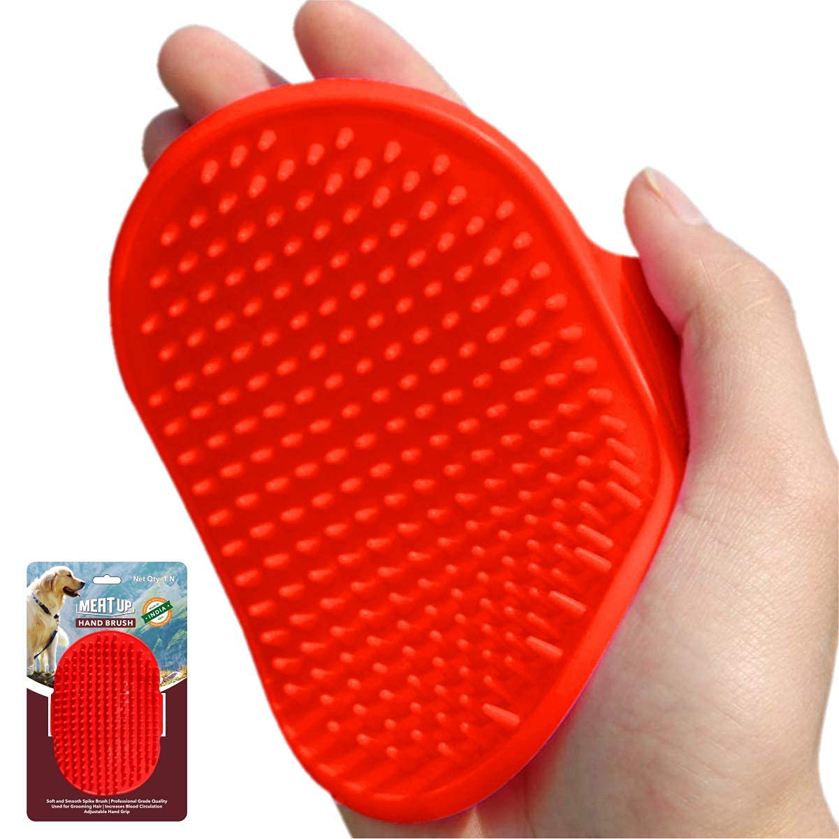 Toms Pet Mall Bathing and Grooming Hand Brush with Rubber Bristles for Dogs and Cats-PACK OF -1 (B0B6NVJN66) Amazon Price History, Amazon Price Tracker