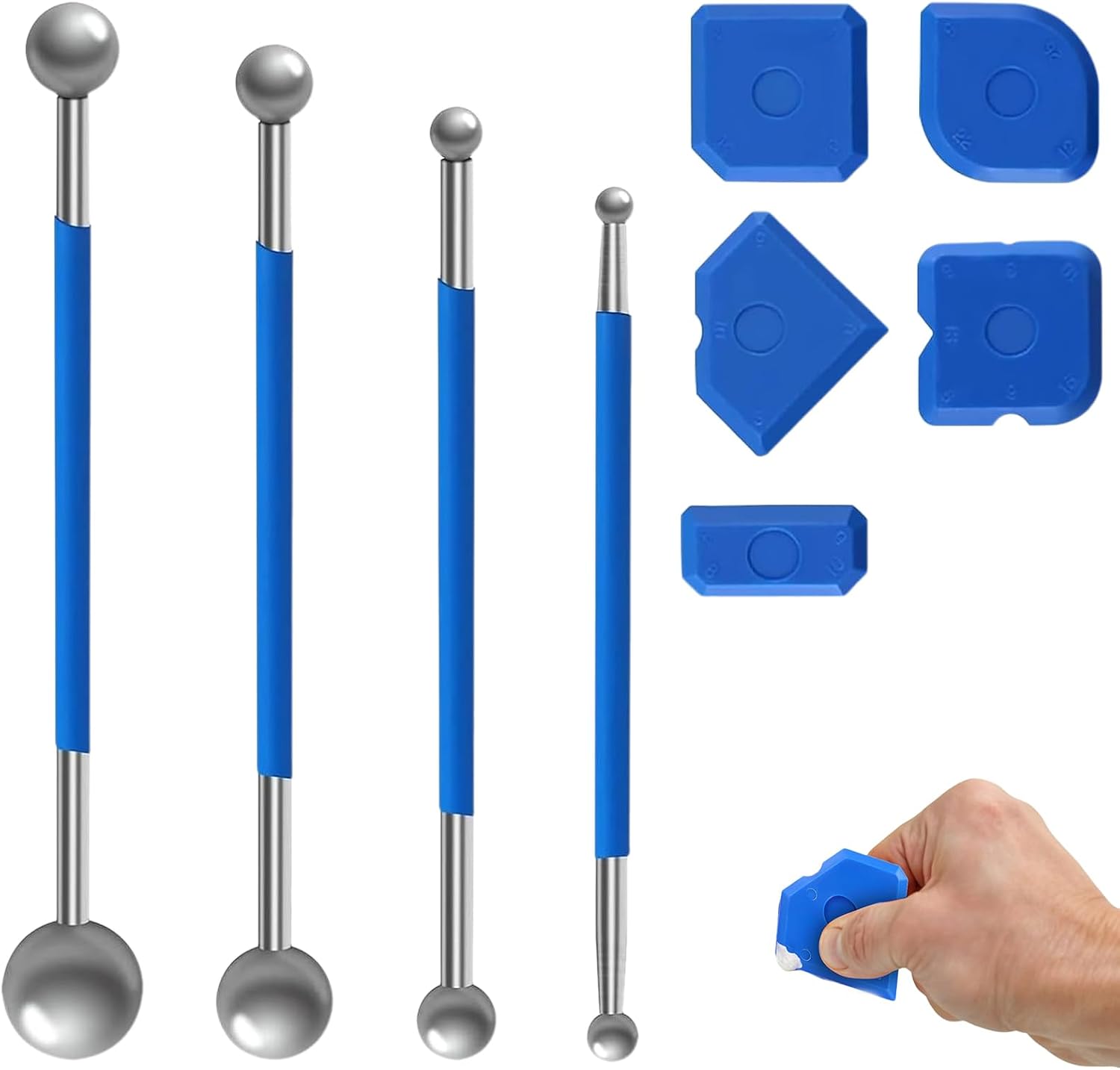 Set attrezzi stuccatura 9 pezzi per fughe piastrelle