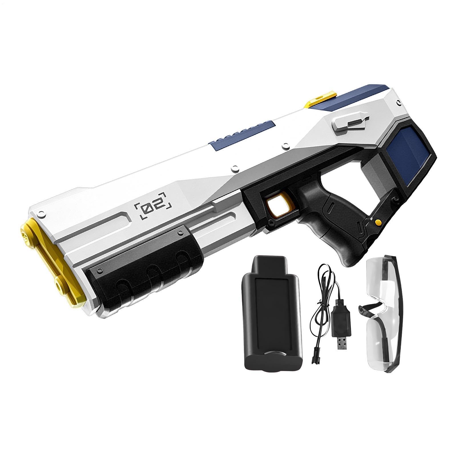 Pistola ad Acqua Elettrica a Grande Capacità e Lunga Gittata | Giochi d'acqua per piscina esterna per Cortile, Spiaggia, Piscina, Viaggio, Vacanza, , Prato, Campeggio,