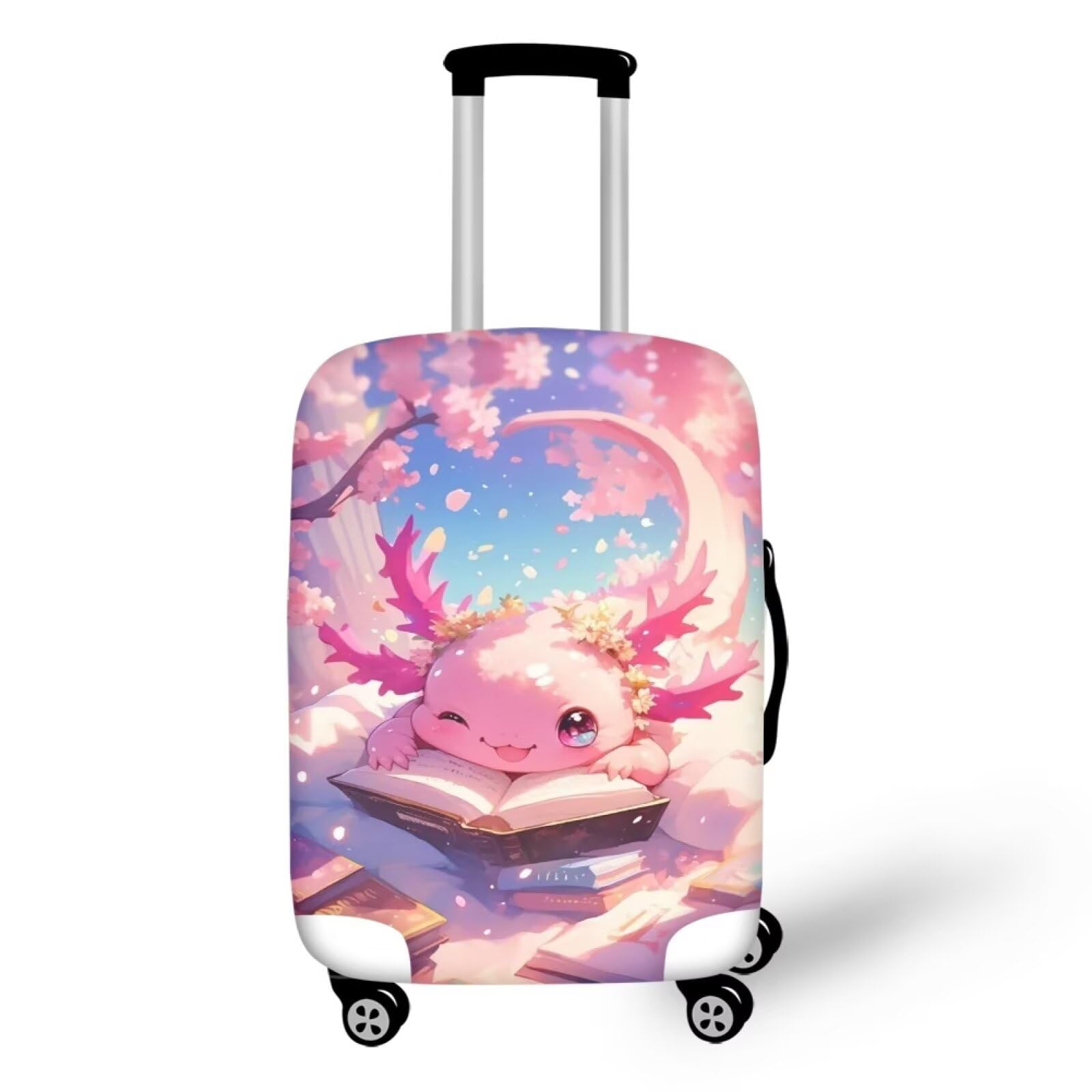 Ystardream Fantasy Cartoon Axolotl Suitcase Covers for Women Anti-scratch Luggage Protector Covers Quickly Identify your Luggage Ideal Gift for Lovers Valentine's Day,S