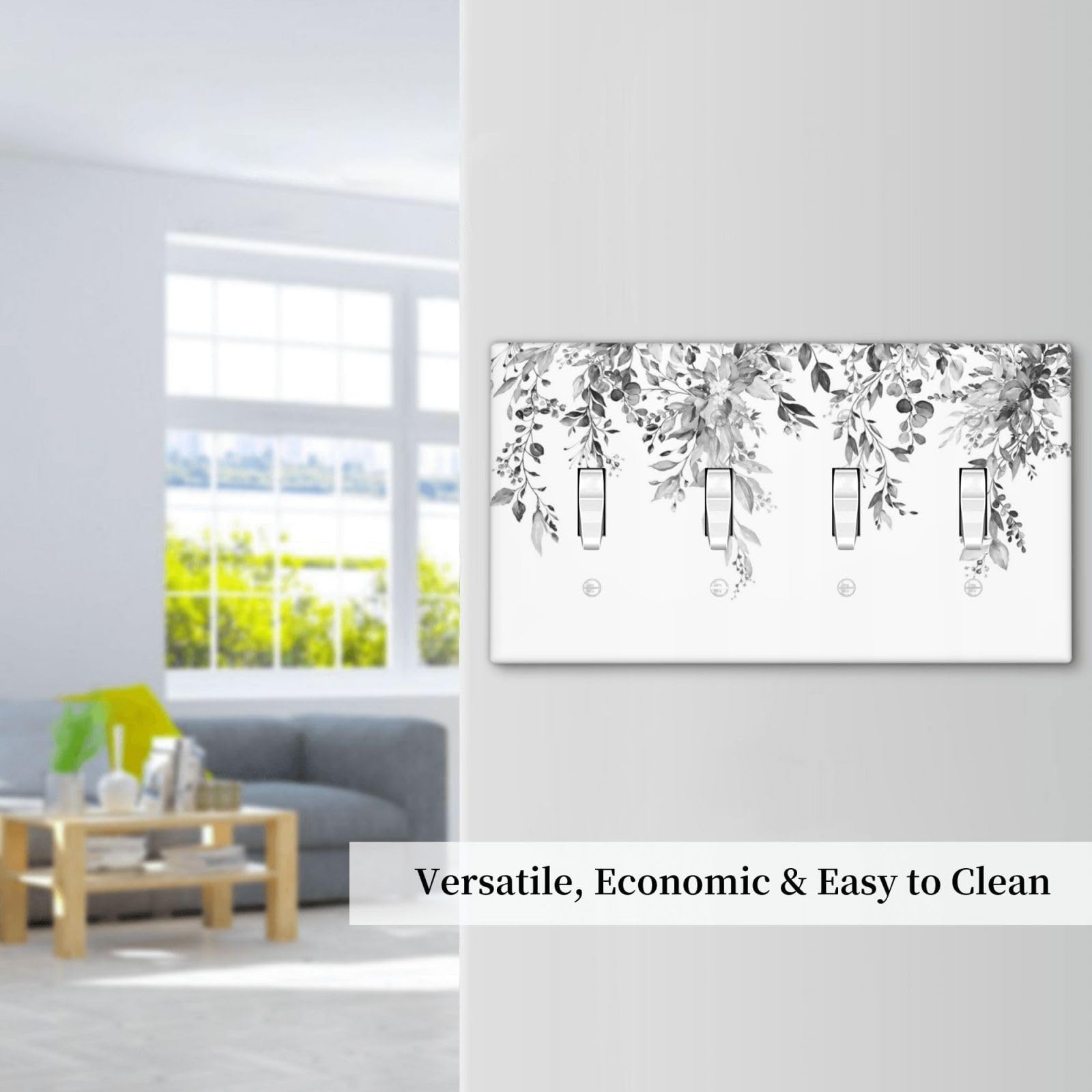 Maple Leaf Design Wall Plate Cover - Decorative 1 Gang No Cutout Switch Plate For Home Decor