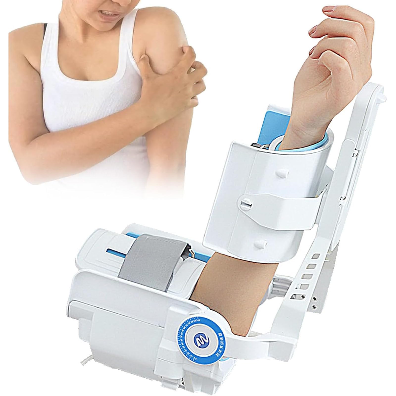 Elektryczne UrząDzenie Do Rehabilitacji Stawu łOkciowego, Domowe UrząDzenie Do Rehabilitacji Ramion, -5°~150° ćWiczenia Pod PełNym KąTem, Trzy Regulowane PręDkośCi, Dwa Tryby ćWiczeń