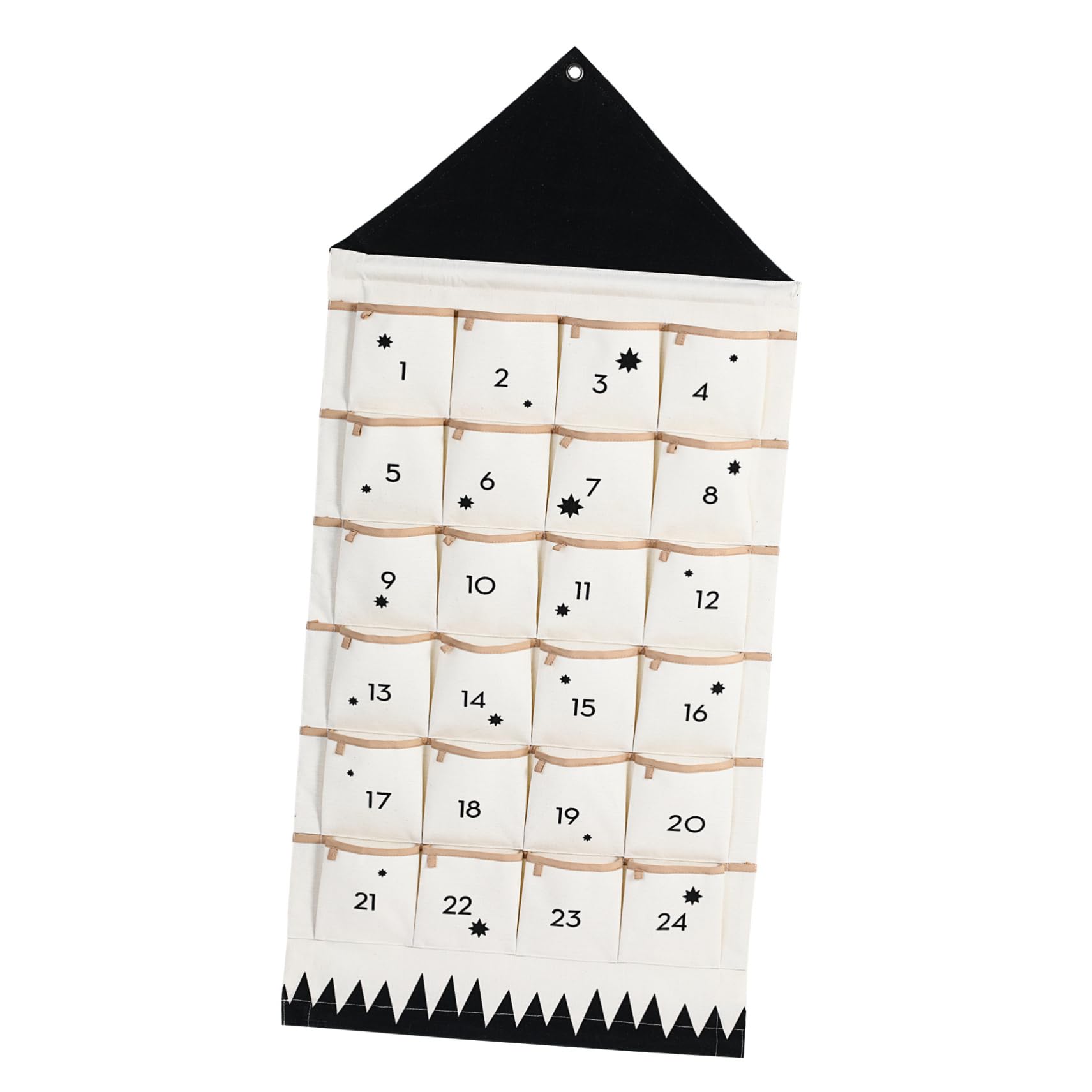 Amosfun Weihnachtlicher Adventskalender Stoffbeutel Fächer Hängend Tür Wand Dekoration Baumwolle Atmungsaktiv Multifunktional Geschenkaufbewahrung