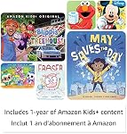 Amazon Feu 7 Comprimé pour enfants (nouveau modèle), 3-7 ans. 7" comprimés pour enfants Amazon - 2022, contenu publicitaire libre avec contrôle parental inclus, 10-hr batterie, 16 GB, bleu