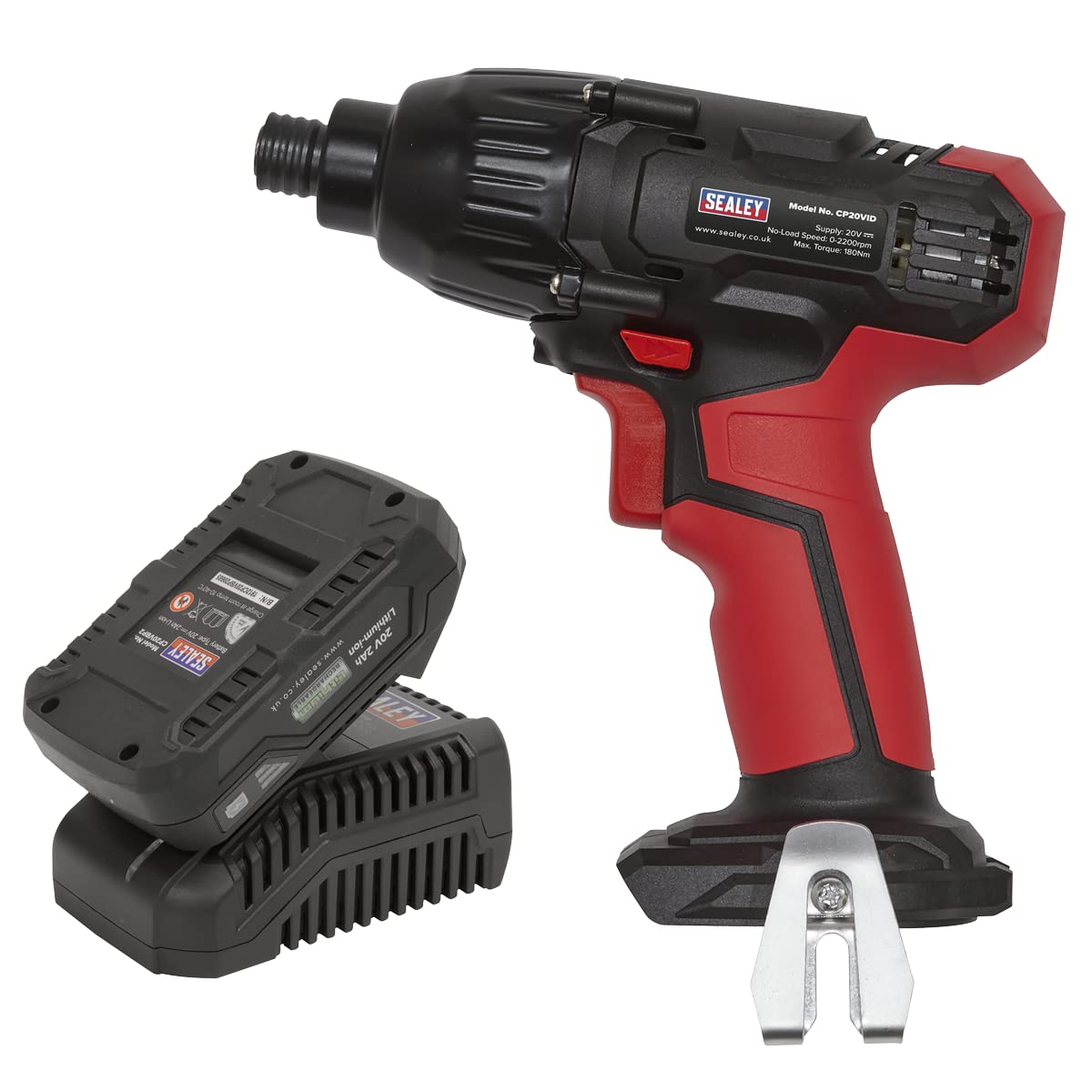 Sealey Black Impact Driver Kit 1/4'' Hex Drive 20V 2Ah Sv20 Series