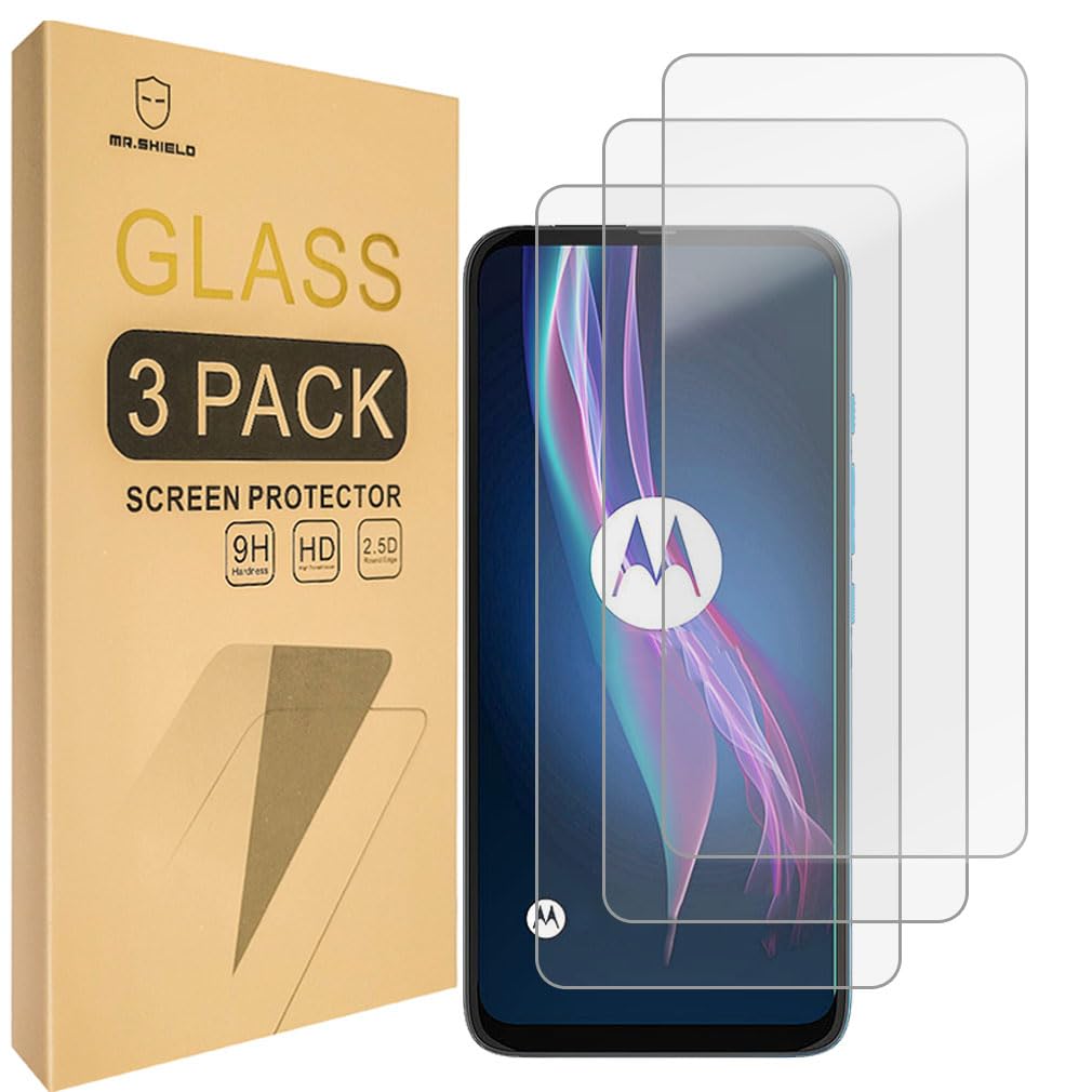Mr.Shield [3-Pack] Designed For Motorola (Moto One Fusion+) / (Moto One Fusion Plus) [Tempered Glass] [Japan Glass with 9H Hardness] Screen Protector with Lifetime Replacement