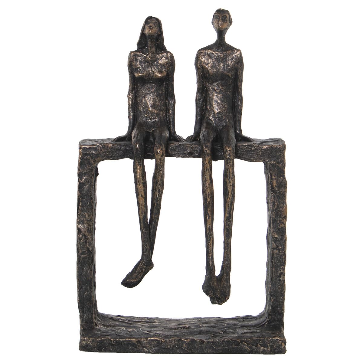 Alexandra House Living Figura Decorativa Dorado Plástico Pareja 12 x 18 x 28 cm