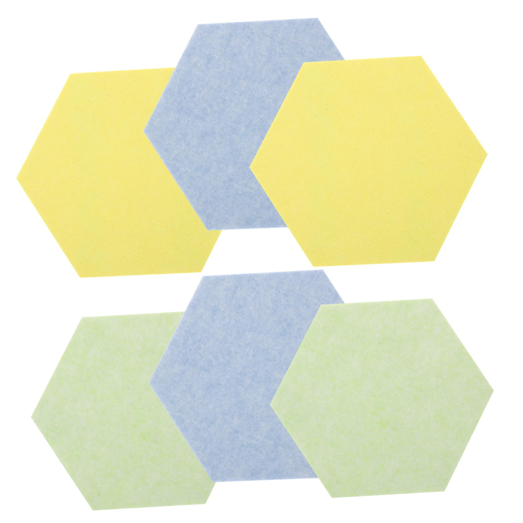 ABOOFAN 6pcs Hexagon Felt Wall Tiles Self-Adhesive Pin Board for Bedrooms Felt Bulletin Board Decor