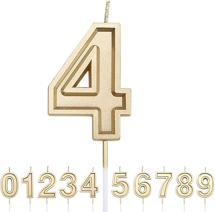 Uraqt Bougies Numero 4 Bougies D Anniversaire Numero Bougie Numero Paillettes D Or Convient Pour Les Anniversaires Les Anniversaires De Mariage Les Ceremonies De Remise Des Diplomes Etc Amazon Fr Cuisine Maison