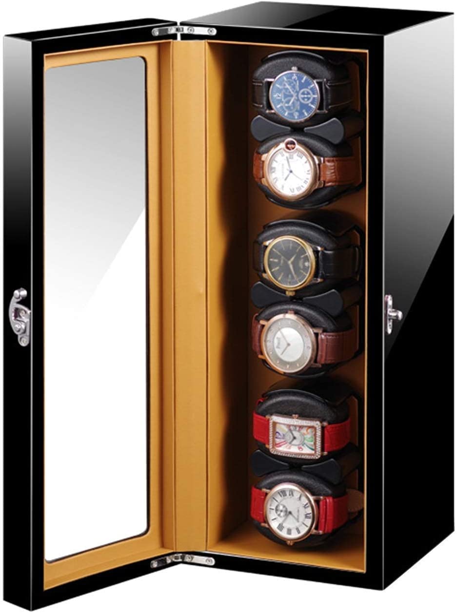 CGCSYZ Automatic Watch Winder Box 6 with Quiet Motor Soft Flexible Watch Pillow Wood Shell Piano Paint Exterior