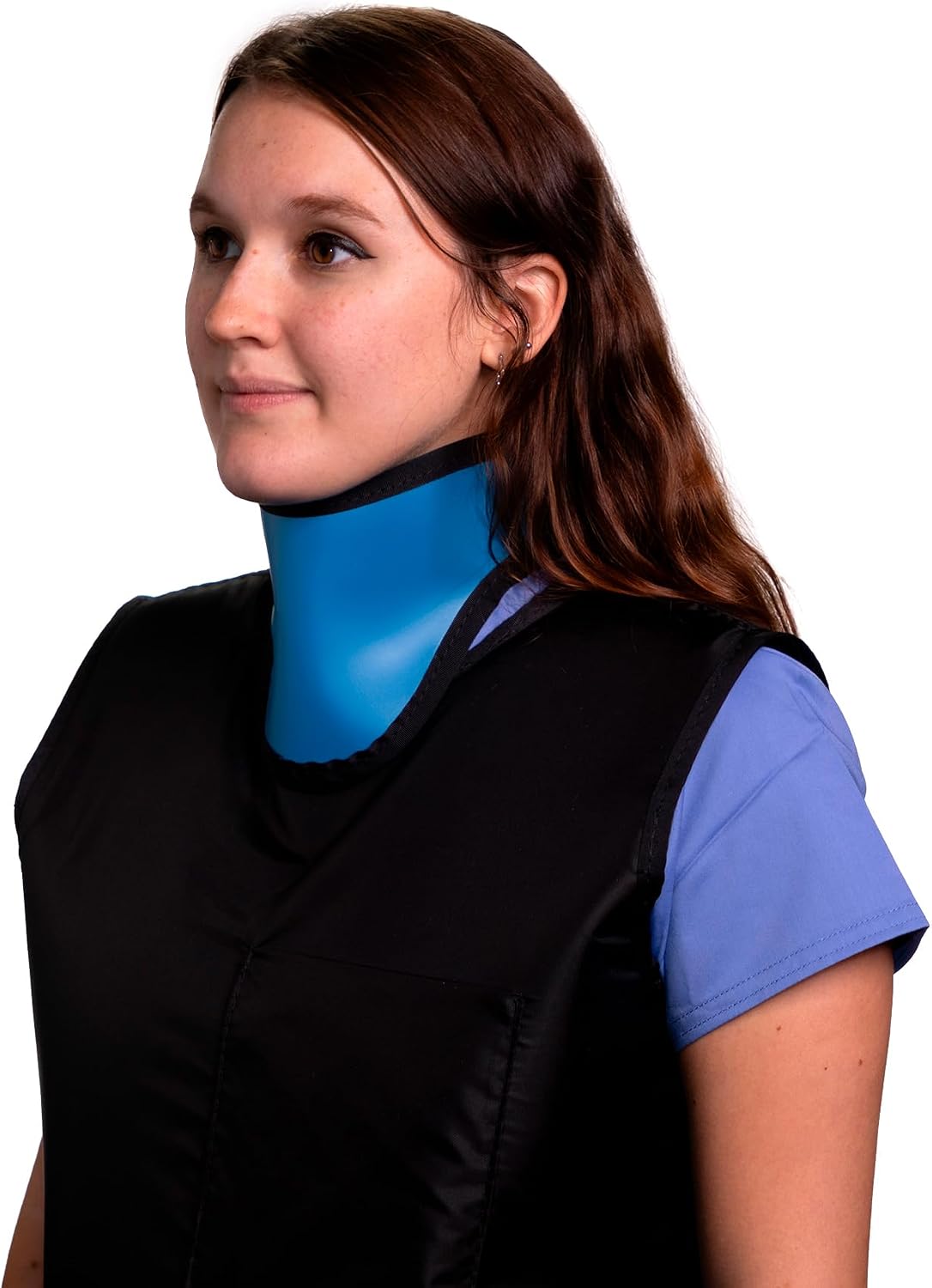 Thyroid Shield/Collar with PVC Easy Clean Color Cyan .50mm PB Light Weight Radiation Protection