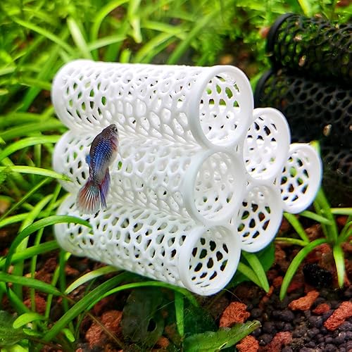 Fish Tank Decor Shrimp Tank Accessories Aquarium Cave Shrimp Hideout Reptile Hideout Habitat Cave for Fish and Shrimp to Swim (Black)(Greener)