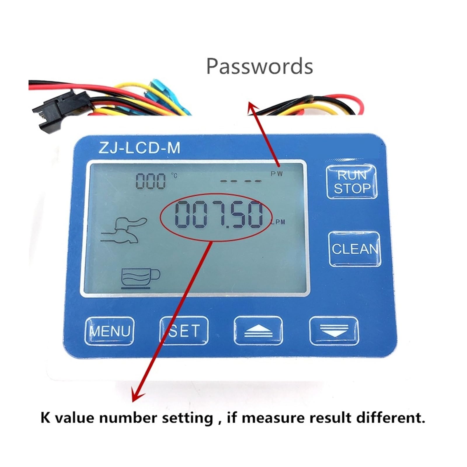 Water Measurement Liquid Controller 3/8 Flow Sensor+ZJ-LCD-M Meter Controller Display+Valve