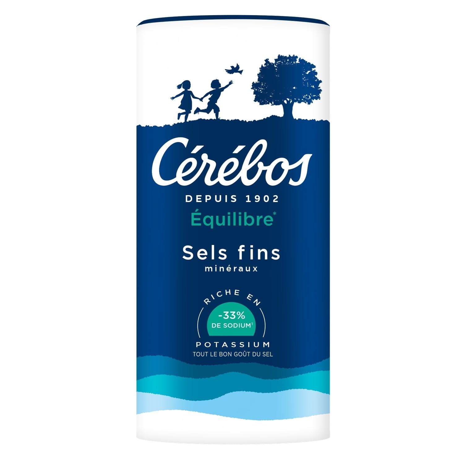 CEREBOS Sel Fin Équilibre 350g, Réduit en Sodium, Riche en Potassium, Goût Authentique du Sel - Lot de 3