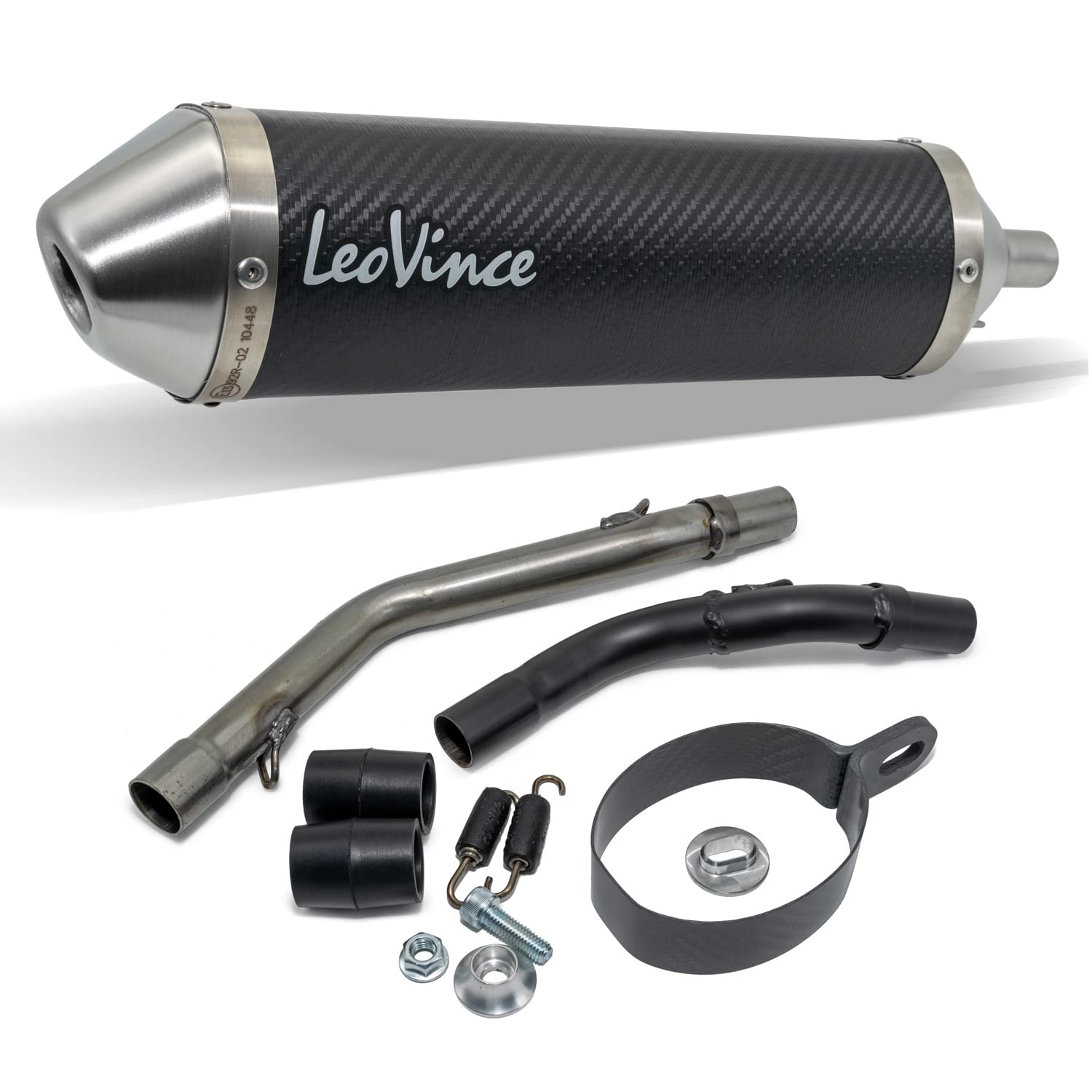 Endschalldämpfer/Auspuffanlage LeoVince SLIP-ON X-Fight, Carbon, Edelstahl Kappe, mit Zulassung für Fantic Enduro 50 / Motard 50 / Competition/Performance