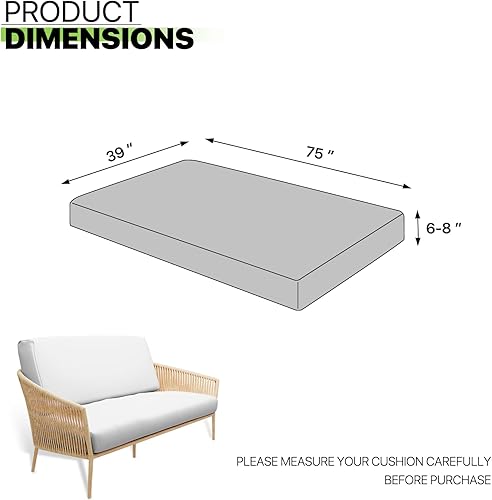 Miniatura 3 de Magshion Funda elástica para futón, protector elástico para sofá cama, lavable a máquina, tamaño individual, 39 x 75 x 6 pulgadas, color gris