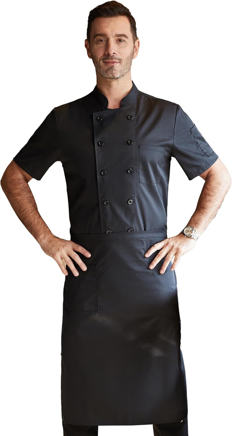 KITCHIEF Black Chef Coat With Mesh Lightweight Chef Jacket Men Short Sleeve Chef Uniform for Kitchen,Restaurant,Bakery - Image 5