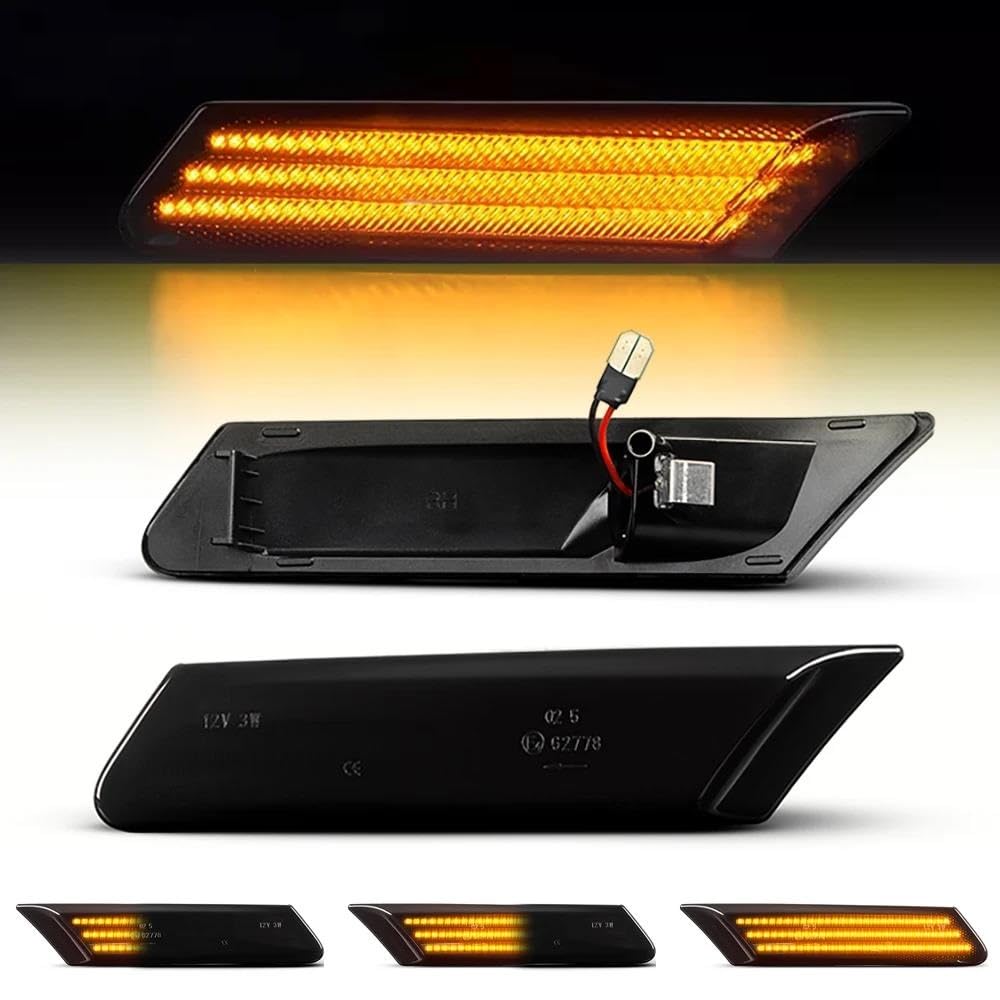 Indicatori Di Direzione Laterali A LED RZG Per Porsche 911 997, Boxster 987, Cayman 987 - Lenti Nere, Luce Ambra - Canbus, Plug And Play - Conforme OEM