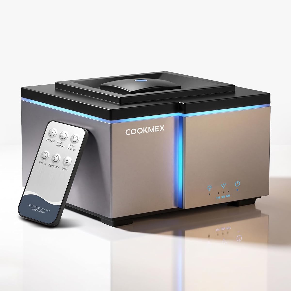 500ml Essential Oil Diffuser, Ultrasonic Aromatherapy Diffuser | All-Day Long-Lasting Cool Mist Humidifier with Remote Control, 7-Color Light, Timer, Auto-Off for Home, Bedroom (Silver)