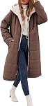 Voqeen Winter Coat for Women Warm Reversible Fleece Sherpa Lined Long Hooded Parkas Puffer Jackets Outerwear