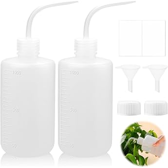 qjuwhua Pack of 2 Spray Bottles, 1000 ml, Squeeze Bottle, Laboratory Bottle, Dosing Bottle, Squeeze Bottle, Made of HDPE Wash