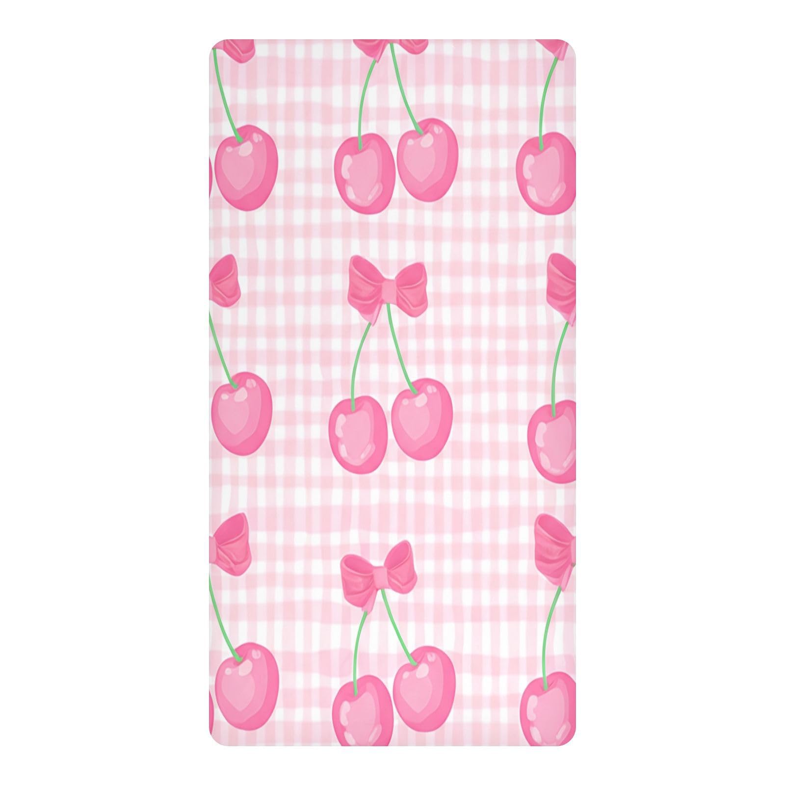 JiangGgen Cherries Baby Crib Sheet Soft Breathable for Standard Crib-M