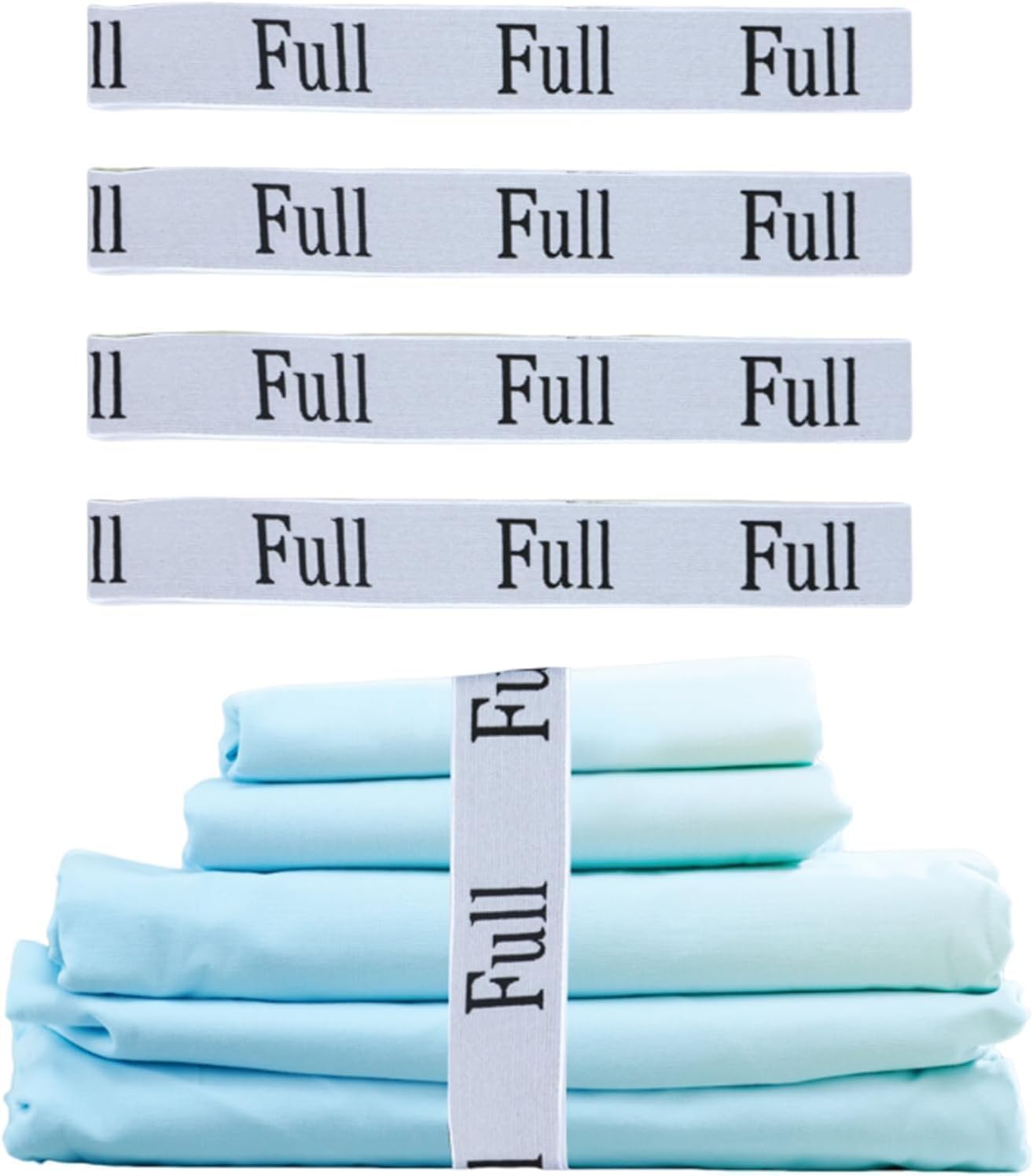 Bed Sheet Organizer Bands,Sheet Organizers and Storage Bands Bed Sheet Label Bands Organizers for Linen Closet Sheet Keepers Straps for Pillow Case,Duvet,Quilt (Full)