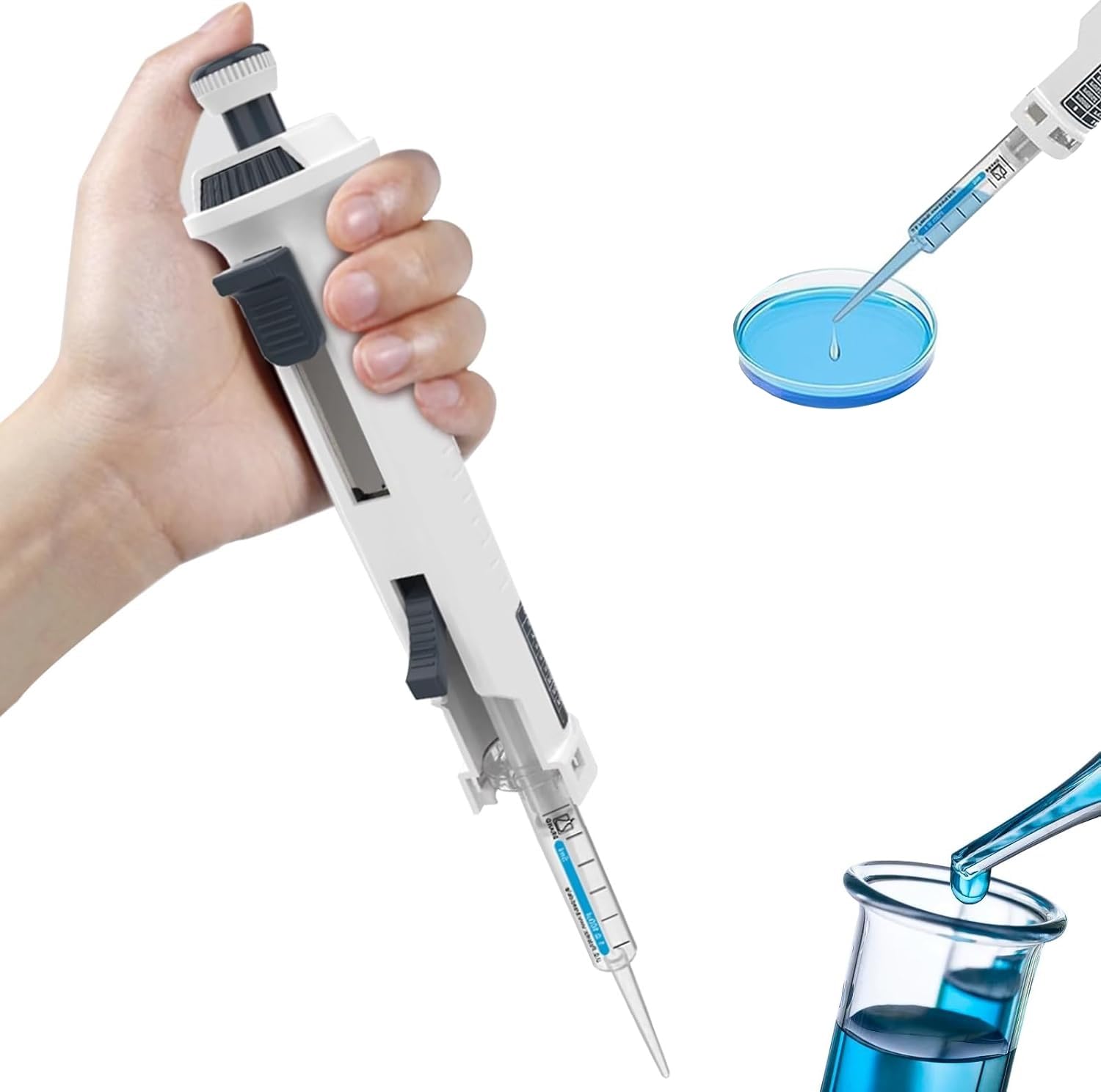 Pipetta A Canale Singolo A Volume Regolabile, Dispenser Da Laboratorio A Erogazione Continua A 5 Marce (0,5 Ml-50 Ml) Con Ugello Standard Da 5 Ml For Ricerca Scientifica