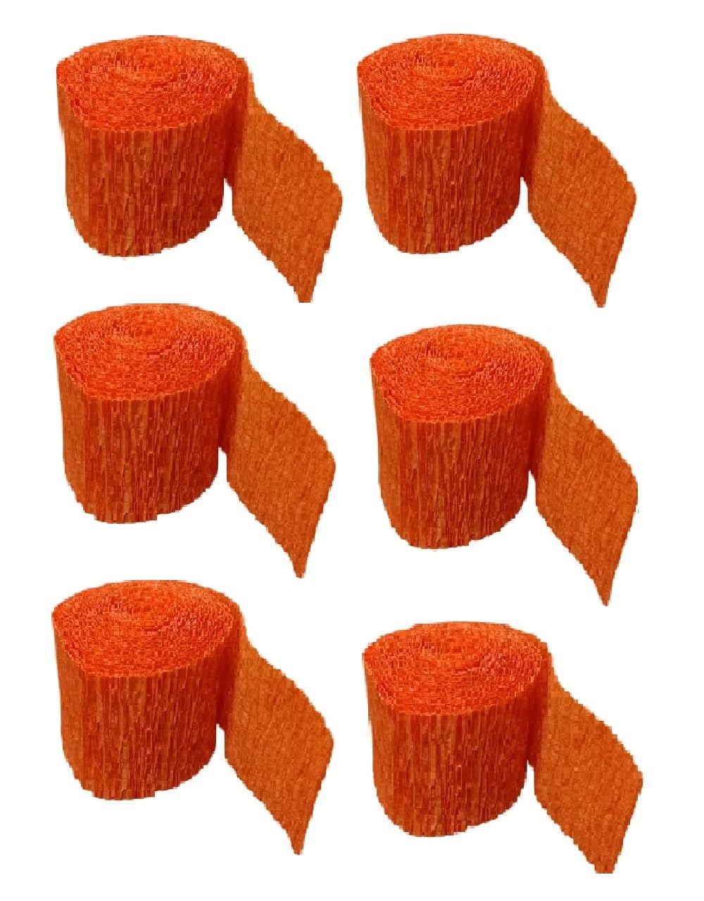 Party Crave Crepe Paper Streamer Ribbon Roll (93 inch/7.5 Ft.) for Birthday/Wedding Anniversary/Party & Event Supplies/Baby Shower & Many More Special Occasions (6pcs) (Orange) 1