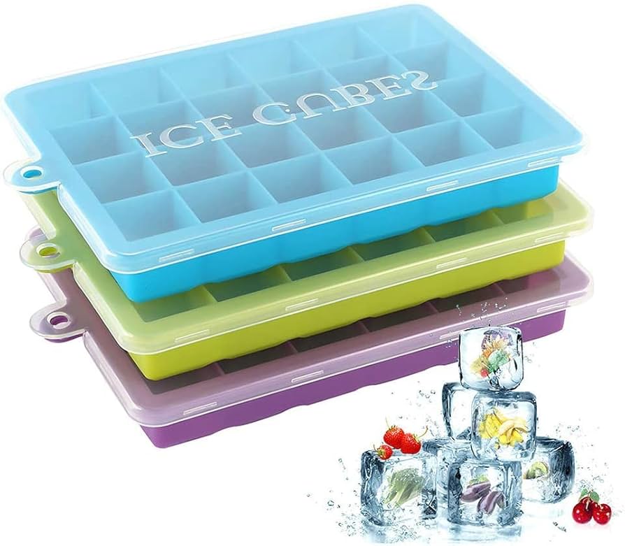 Amazon | 製氷皿 シリコン 蓋付き 3個セット アイストレー 製氷