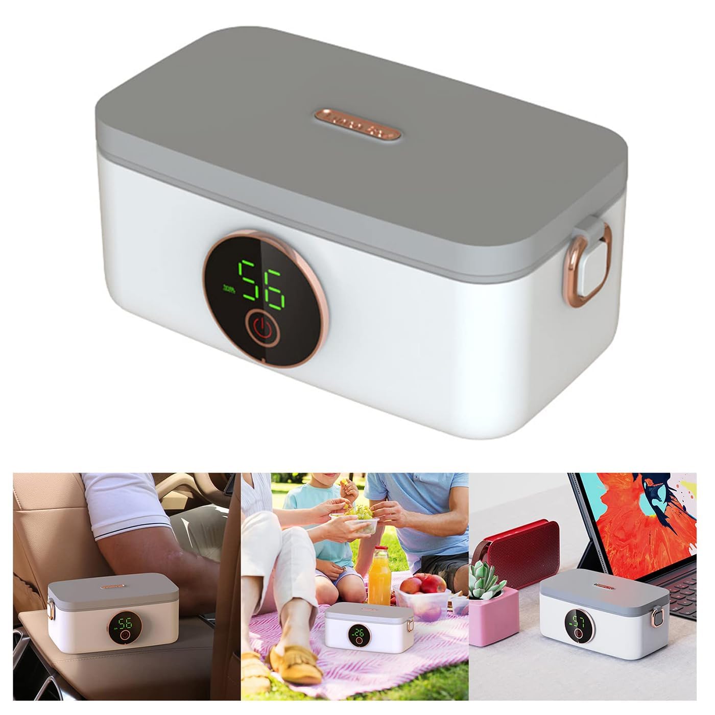 Accesorios para el hogar, Fiambrera eléctrica | Termo de Acero Inoxidable de 1 L | 6 Niveles de Temperatura y Temporizador de 20-60 min | Calentador d